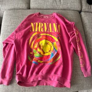 Pink Nirvana Graphic Sweatshirt